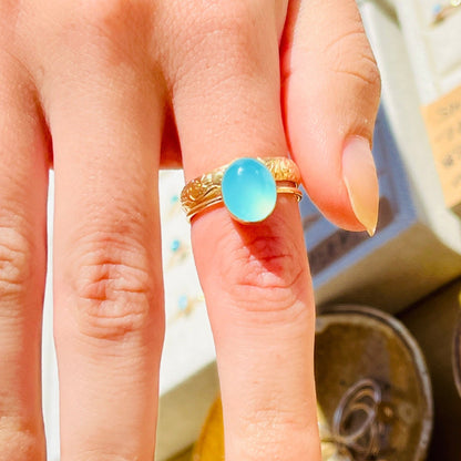 14k gold filled AQUA CHALCEDONY ALBA RING
