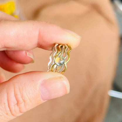 14k gold filled or sterling silver WAVE STACKING RING