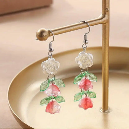 Chinese Advanced Color Creative Plant Pendant Earrings