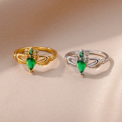 Zircon Niche Fashion, Heart-shaped Ring, Light Luxury Jewelry