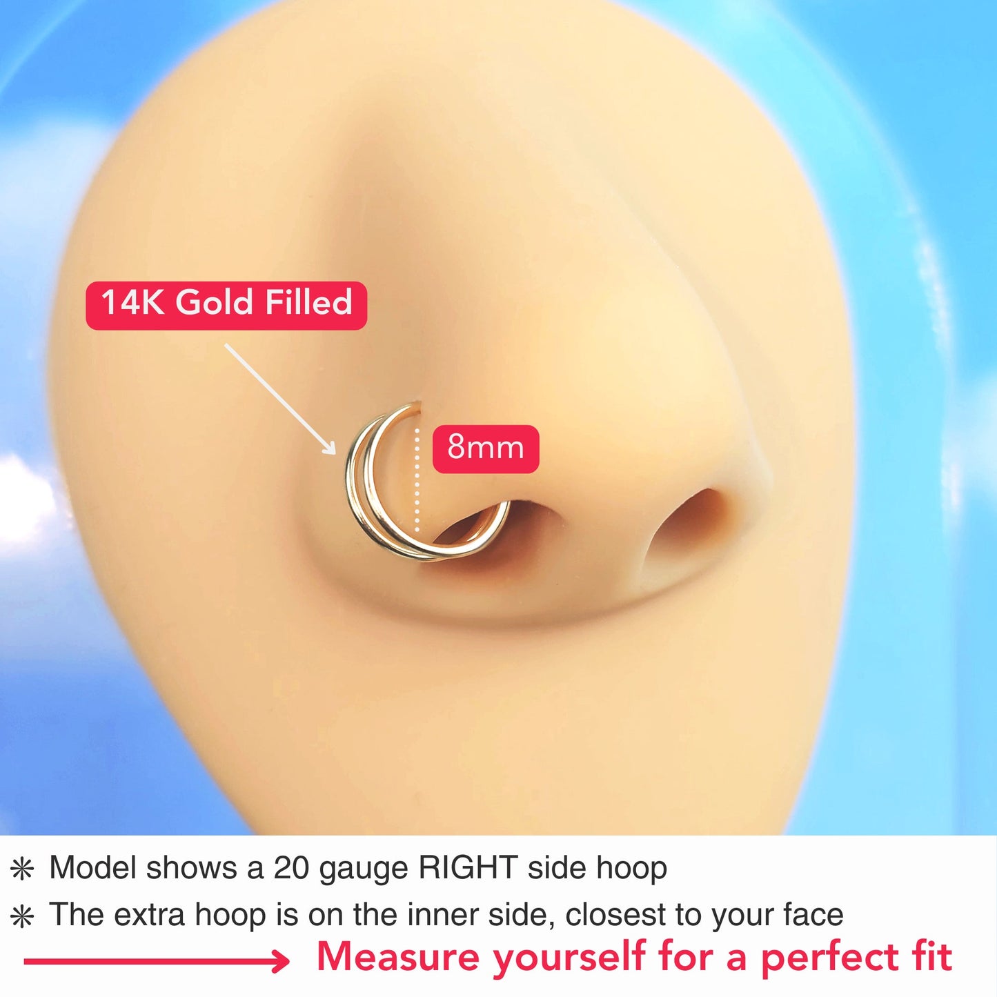 Double Hoop Nose 925 Sterling Silver Spiral Nose Ring BodyCandy