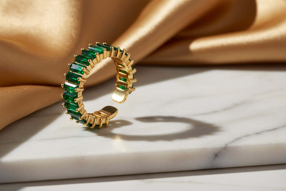 18K Gold Plated Steel Ring  Waterproof & Hypoallergenic