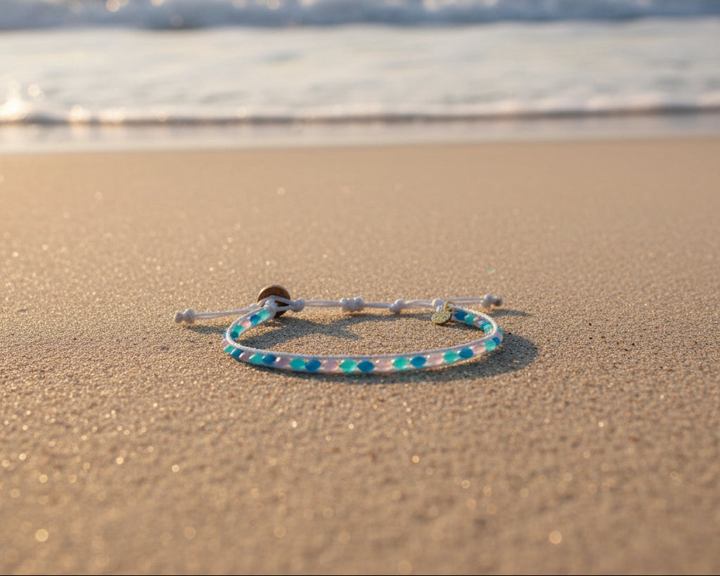 Moon Jellyfish Sea Glass Anklet