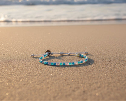 Moon Jellyfish Sea Glass Anklet