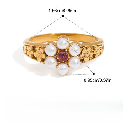 Pearl ring titanium steel ring