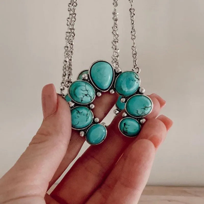 Turquoise Alloy Pendant Necklace Bumpkin Ranchwear