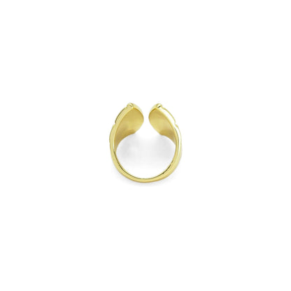 Gold CZ Fan Shape Adjustable Ring, Sku#Y816