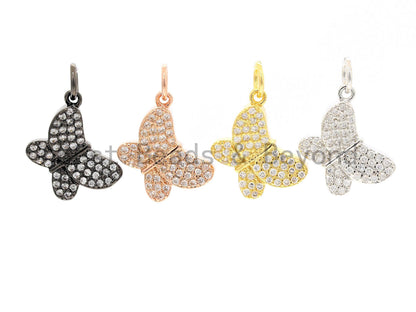 CZ Micro Pave Butterfly Pendant/Charm,Cubic Zirconia Paved Charm, Necklace Bracelet Charm Pendant,7x9/10x13mm, sku#Y153