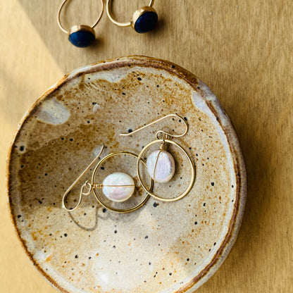 SEAGLOW COIN PEARL EARRINGS