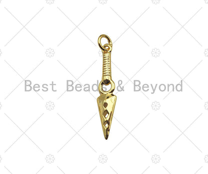 Gold Filled Sword with Holes Shape Pendant, 18K Gold Filled Sword Charm, Necklace Bracelet Charm Pendant, 6x27mm, Sku#Y446