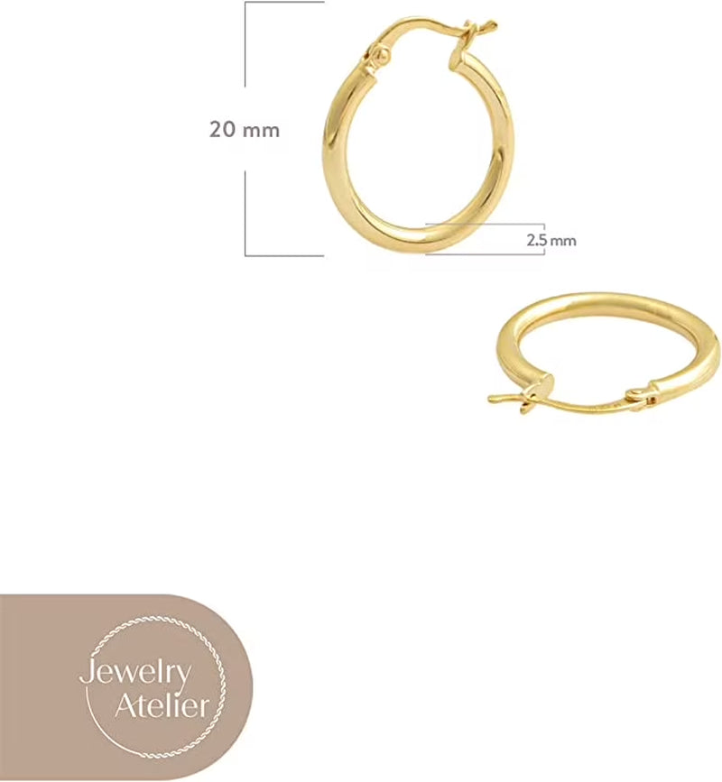 Gold Hoop Earrings Collection - 14K Solid Yellow Gold Filled Earrings Stylish Gold Earrings for Women with Different Occasions & Styles