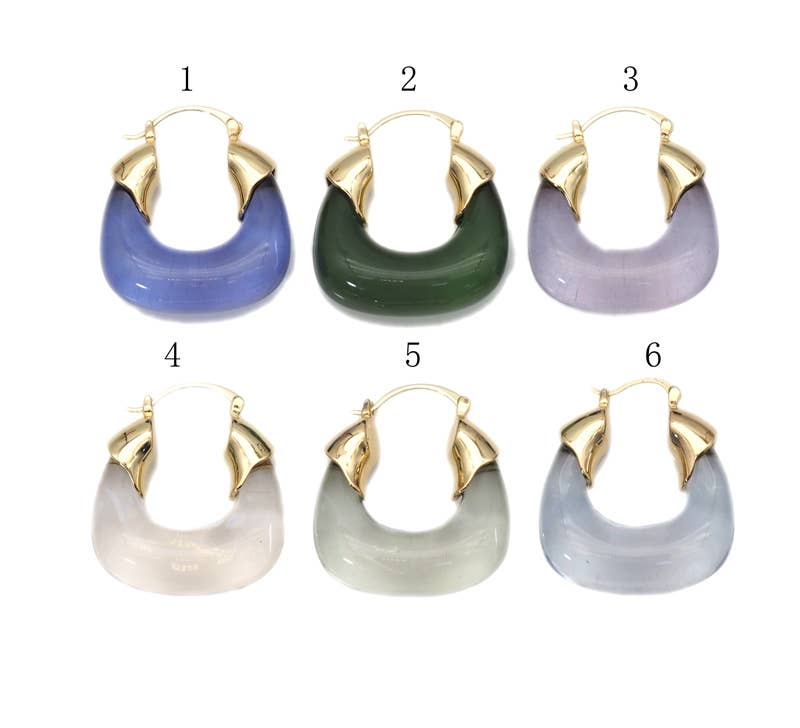 Transparent Acrylic Statement Earrings, Sku#Y769
