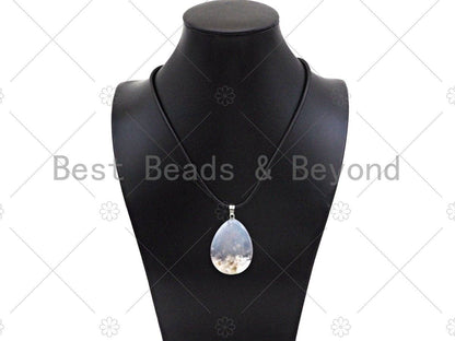 Quality Natural Sodalite/Dentric Opal/Tourmalated Quartz/Red FLower Agate/Ocean Jasper/Rutile Agate Teardrop Pendant,30x40mm,Sku#YK21