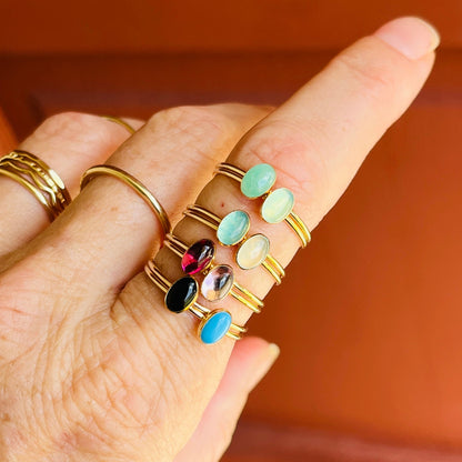 OVAL GEMSTONE RING