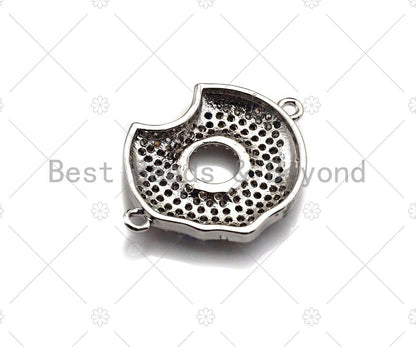 CZ Micro Pave Donut Ring Connector Beads, Donut Bite Ring Connector Charms, 18x24mm, sku#Y298