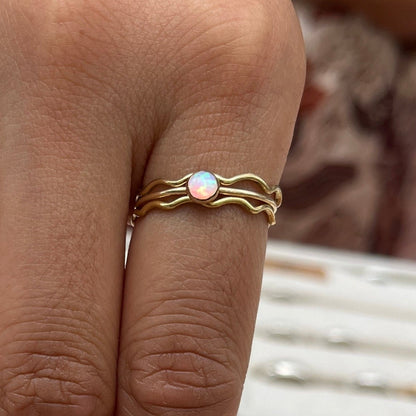 14k gold filled or sterling silver WAVE STACKING RING