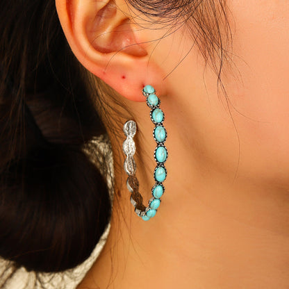 Turquoise C-Hoop Earrings Bumpkin Ranchwear