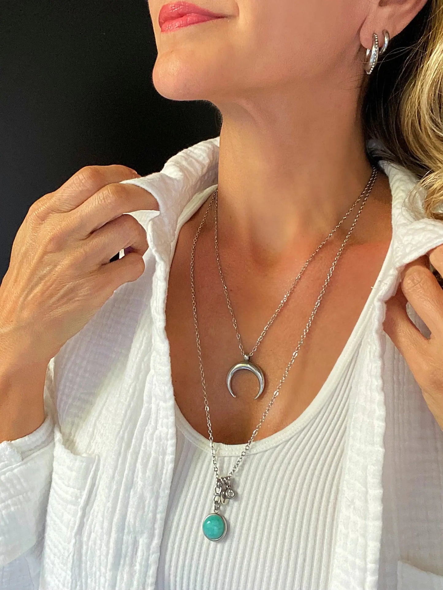 CRESCENT MOON NECKLACE Bellaforma Jewelry