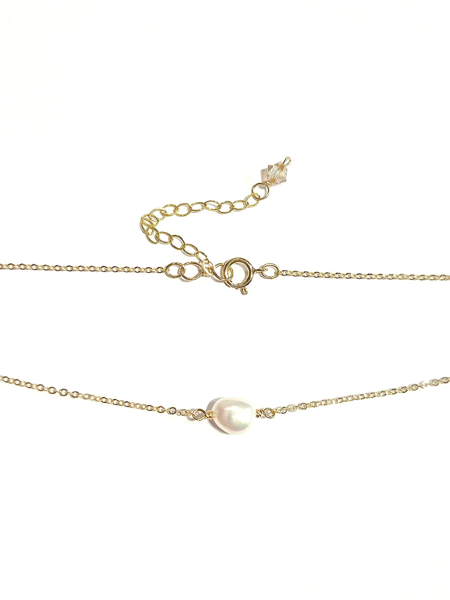 Keshi Pearl Choker Necklace with Swarovski Clasp