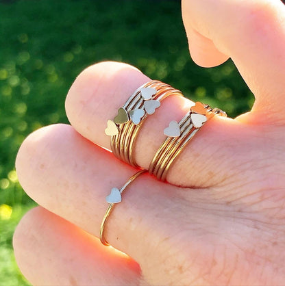 14k gold filled LOVE HEART STACKING RING