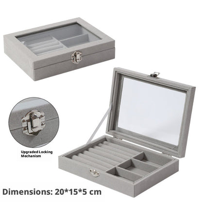 Suede Jewelry Box-Ring Cotton Model-Gray-1 piece
