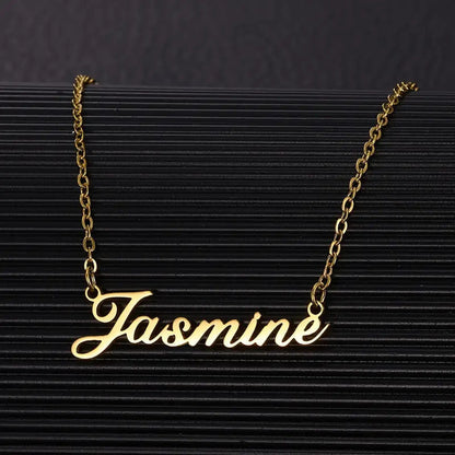 Name Real Gold Plated English Letters And Numbers Necklace