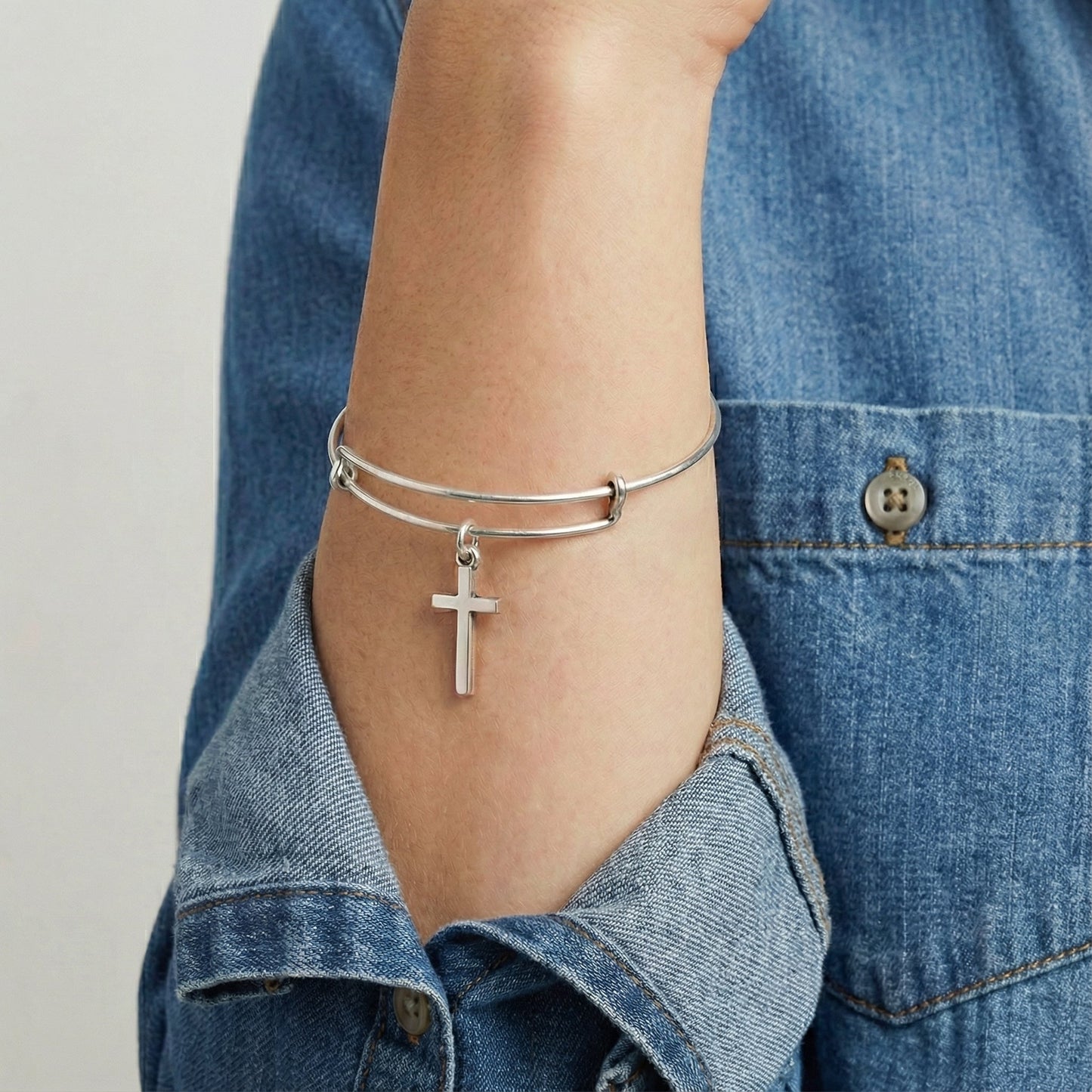 Cross Charm Bangle ALEX AND ANI