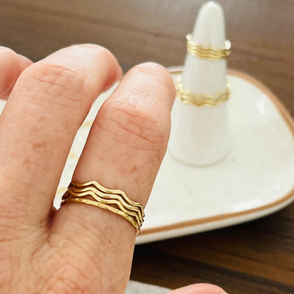 14k gold filled or sterling silver WAVE STACKING RING