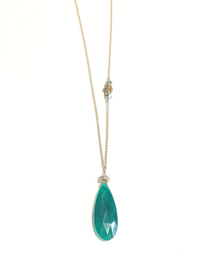Emerald Edition long green onyx necklace