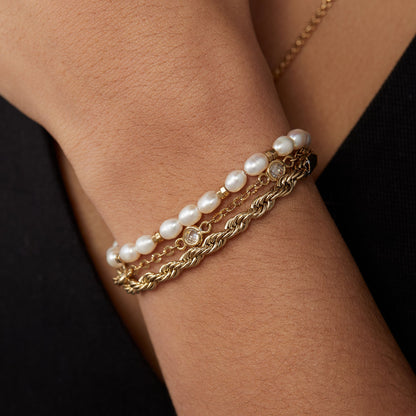 Crystal + Pearl Stranded™ Bracelet Set ALEX AND ANI