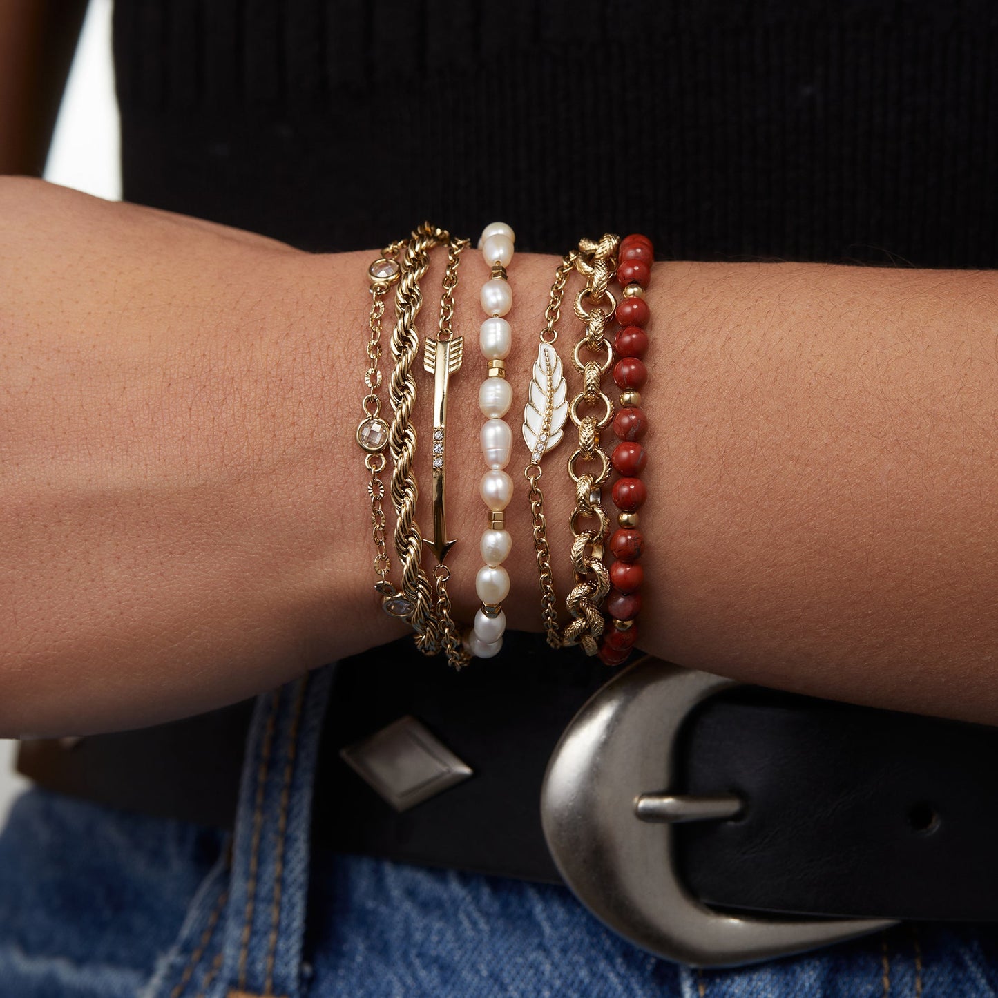 Crystal + Pearl Stranded™ Bracelet Set ALEX AND ANI