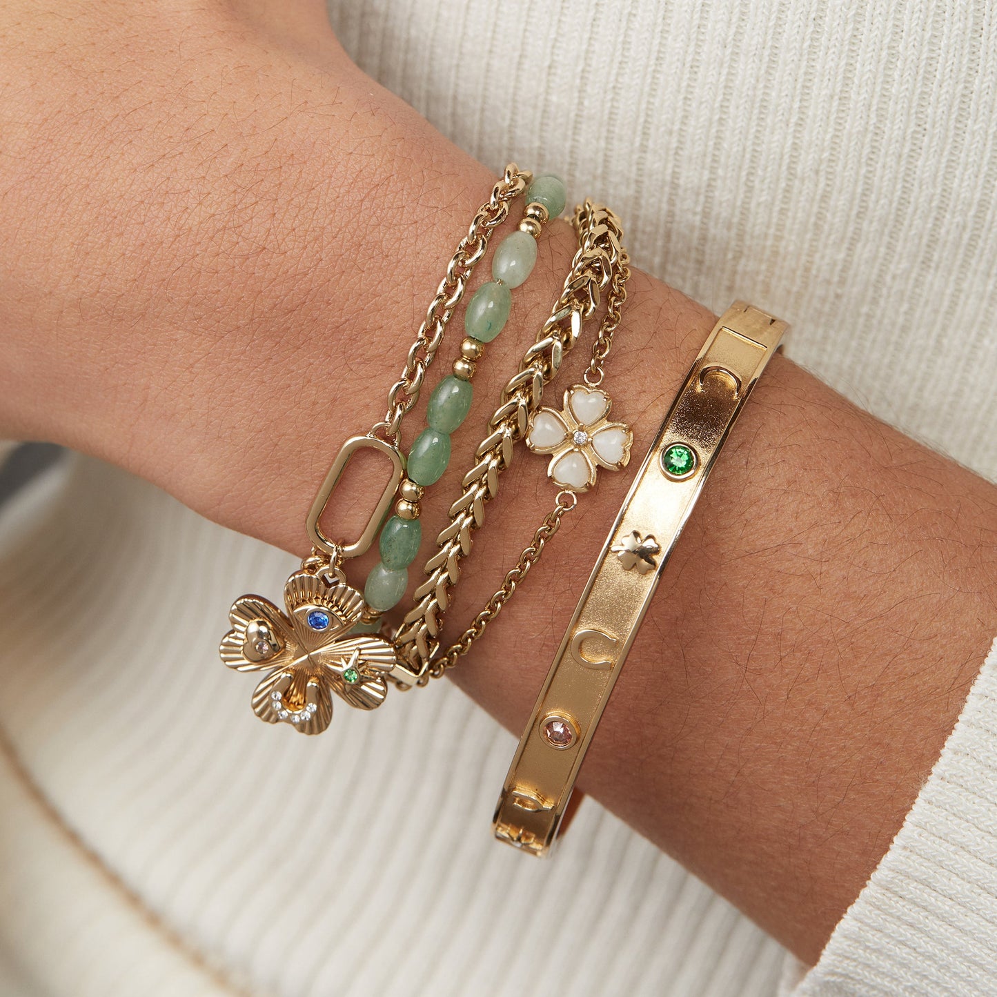 Lucky Four Leaf Clover Adjustable Bracelet ALEX AND ANI