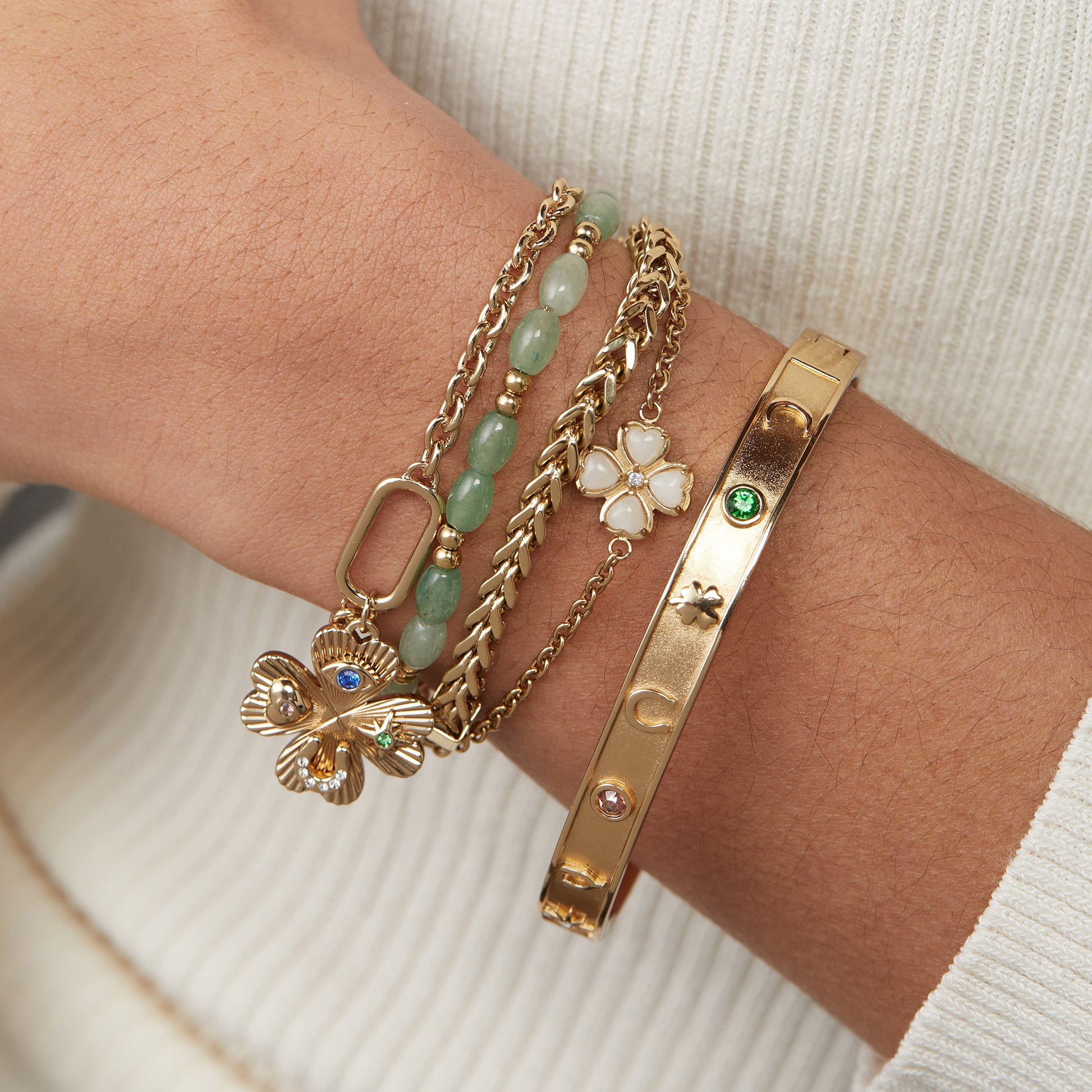 Lucky Four Leaf Clover Adjustable Bracelet ALEX AND ANI