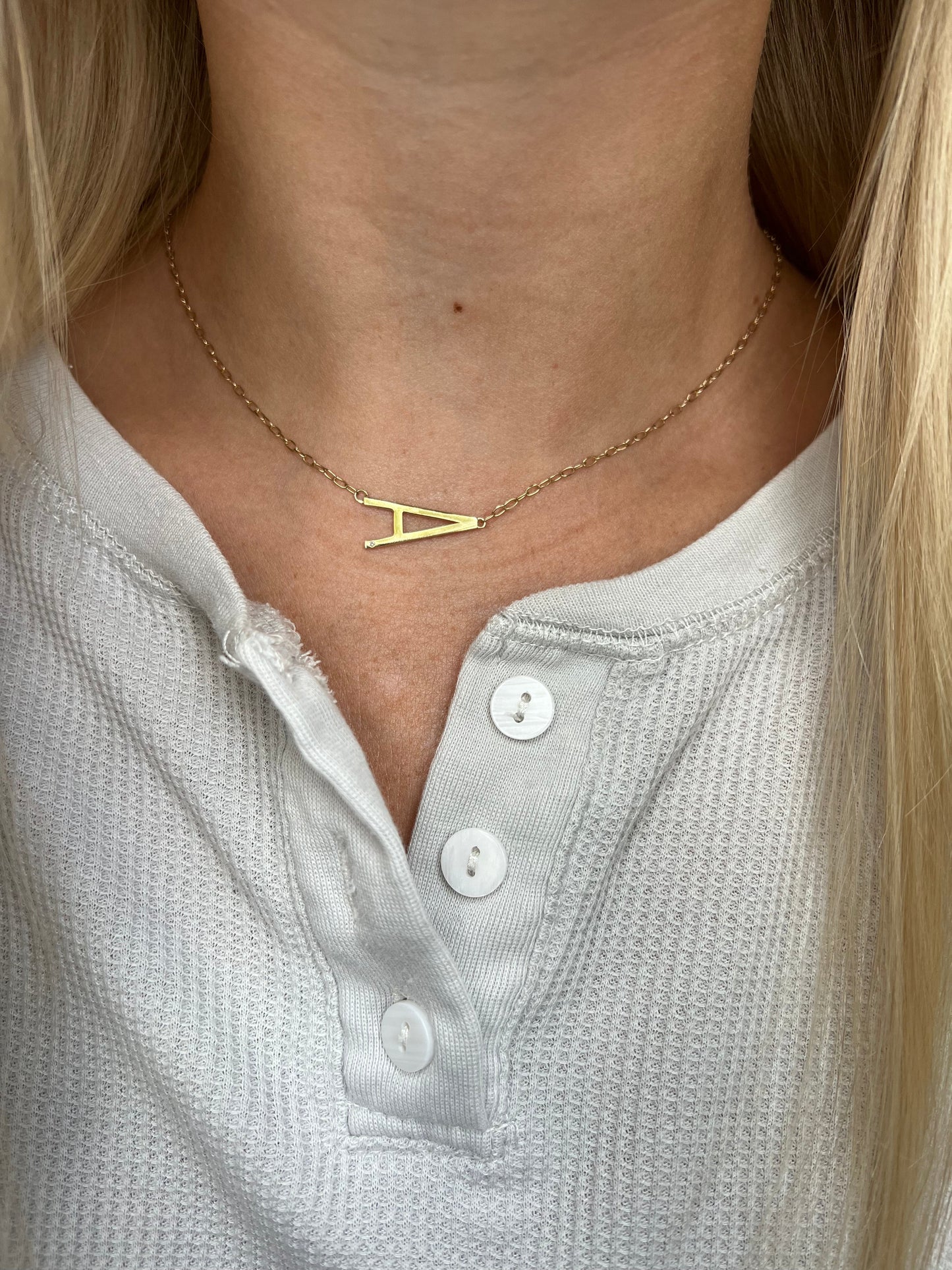 Initial A Precious Elongated Necklace ALEX AND ANI