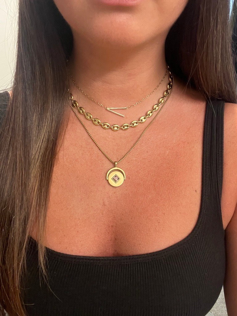Initial V Precious Elongated Necklace ALEX AND ANI