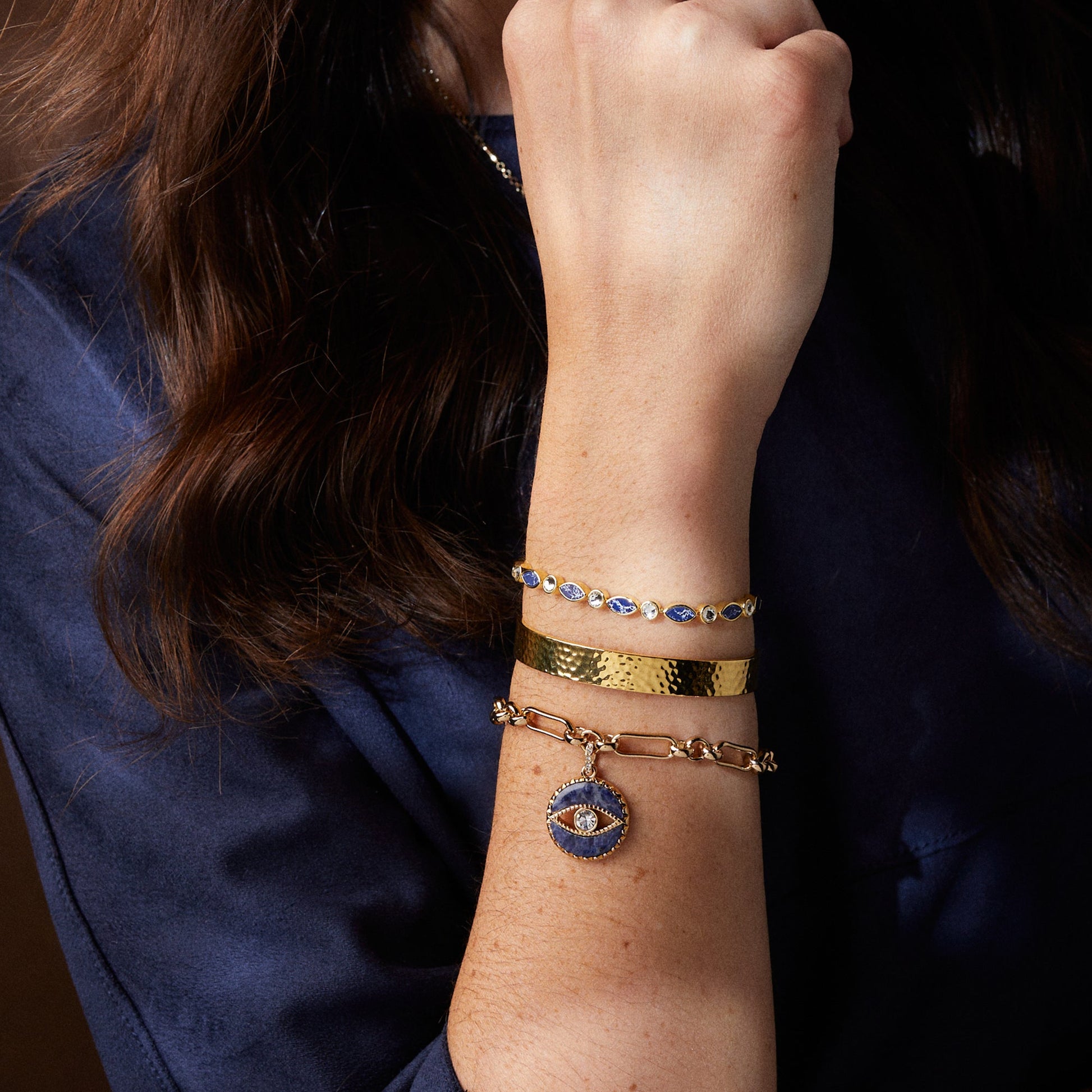 Sodalite Evil Eye Chain Bracelet ALEX AND ANI