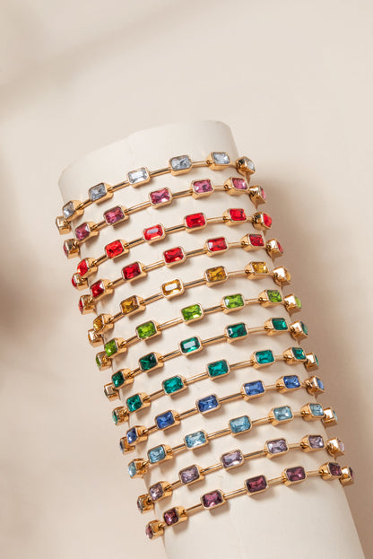 May Birthstone Emerald Cut Bangle ALEX AND ANI