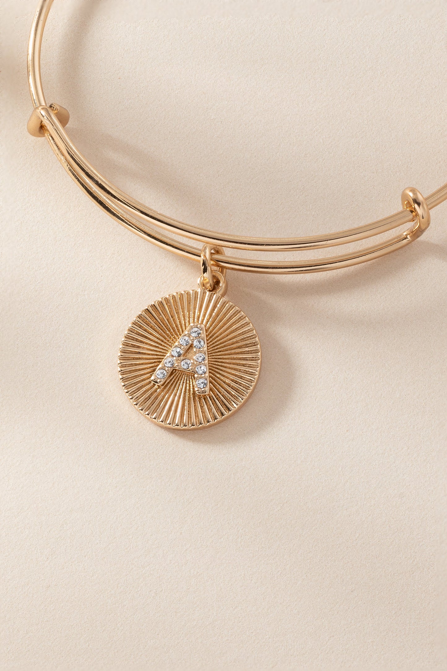 Initial A Pave Starburst Texture Bangle ALEX AND ANI