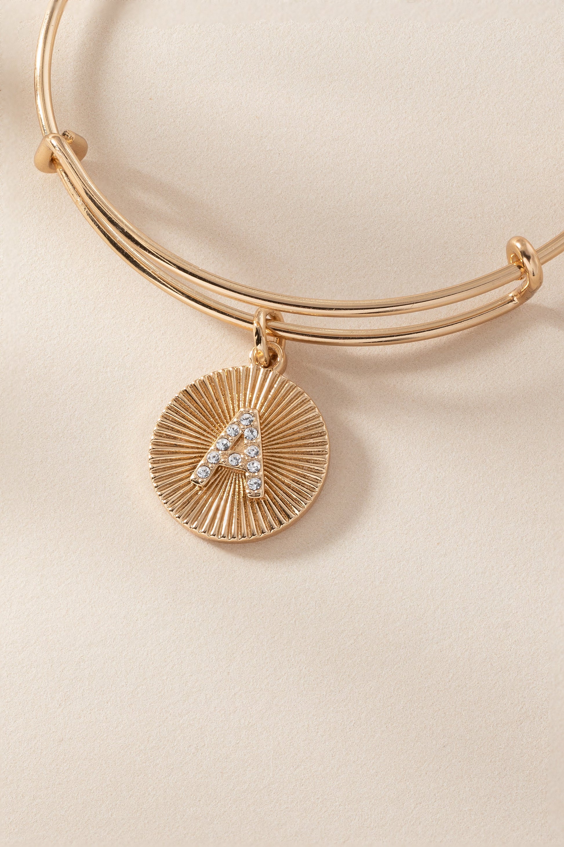 Initial A Pave Starburst Texture Bangle ALEX AND ANI