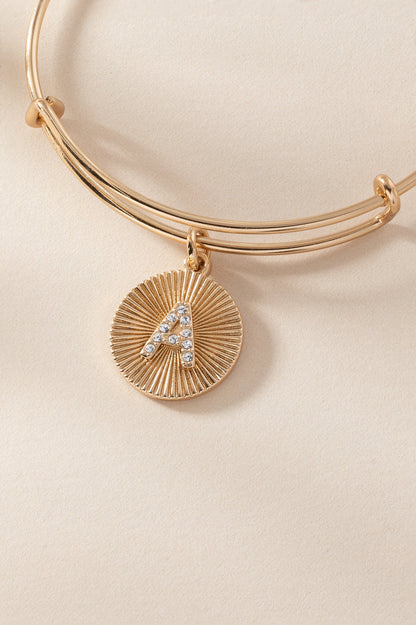 Initial A Pave Starburst Texture Bangle ALEX AND ANI