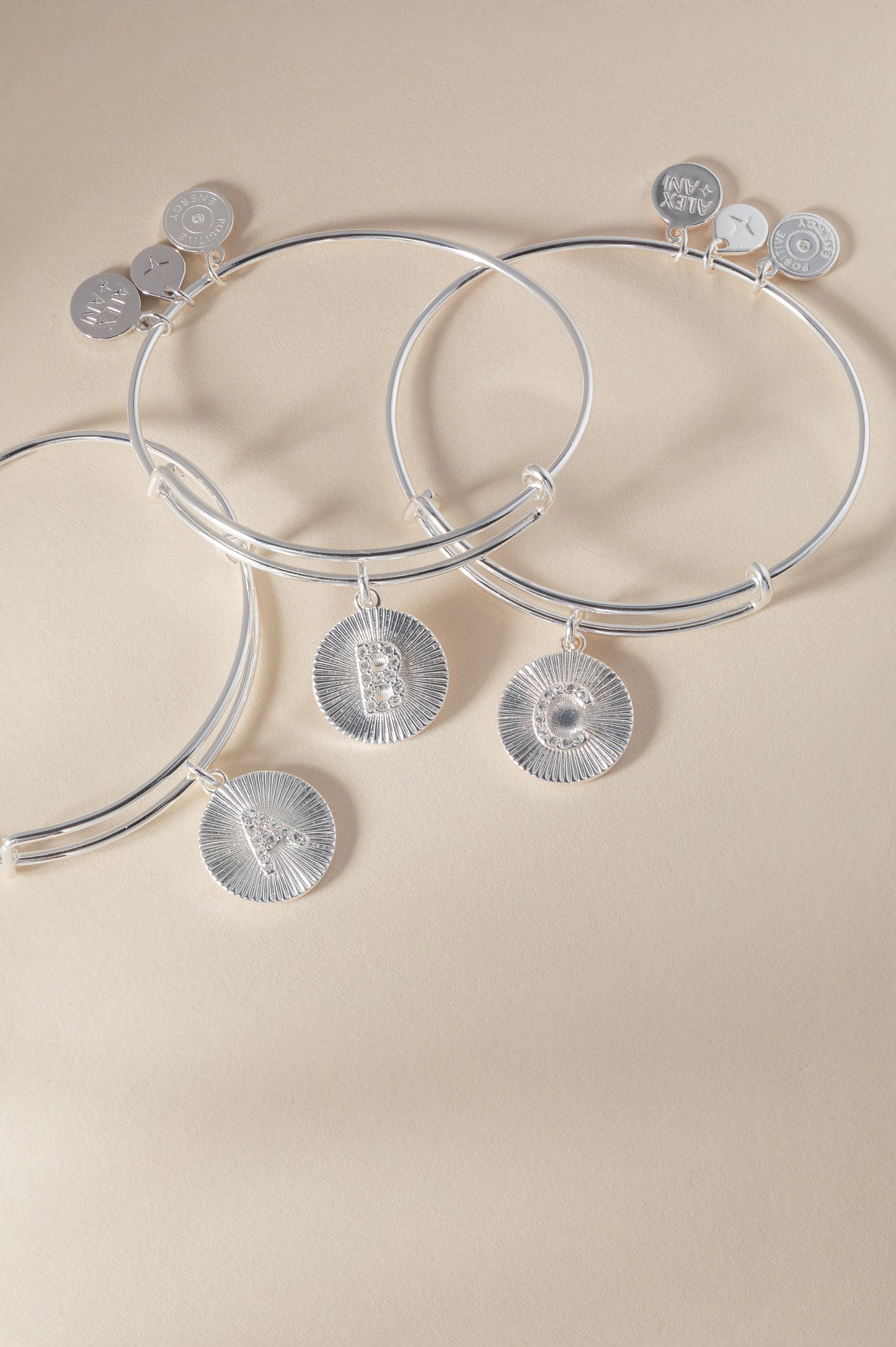 Initial A Pave Starburst Texture Bangle ALEX AND ANI