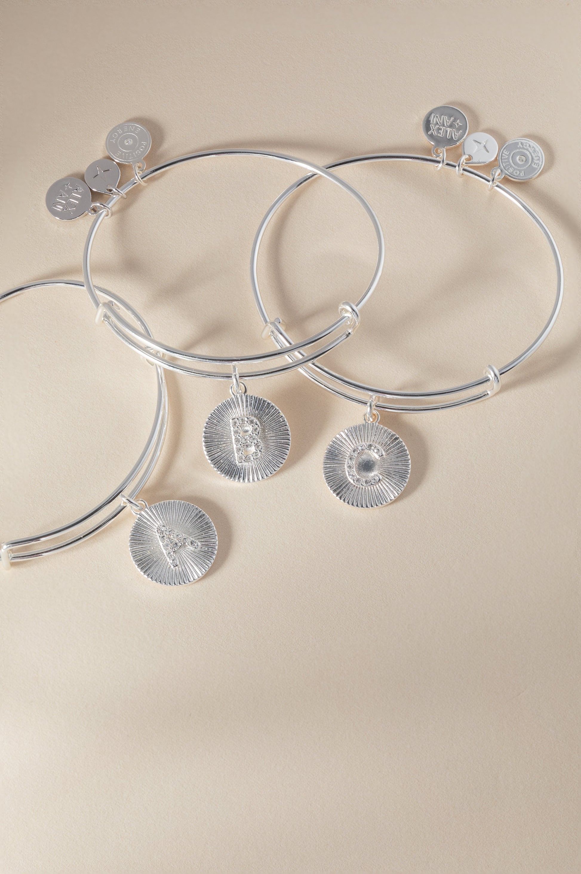 Initial A Pave Starburst Texture Bangle ALEX AND ANI