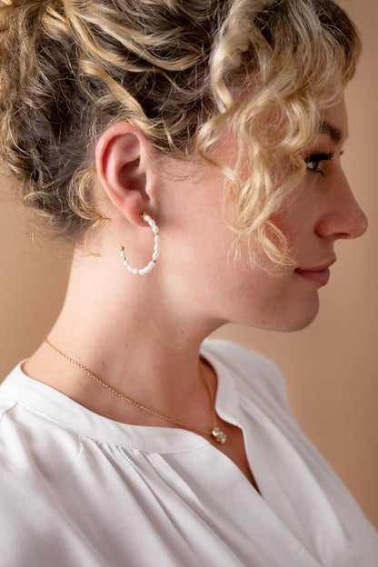 Rice Pearl Hoop Earring ALEX AND ANI