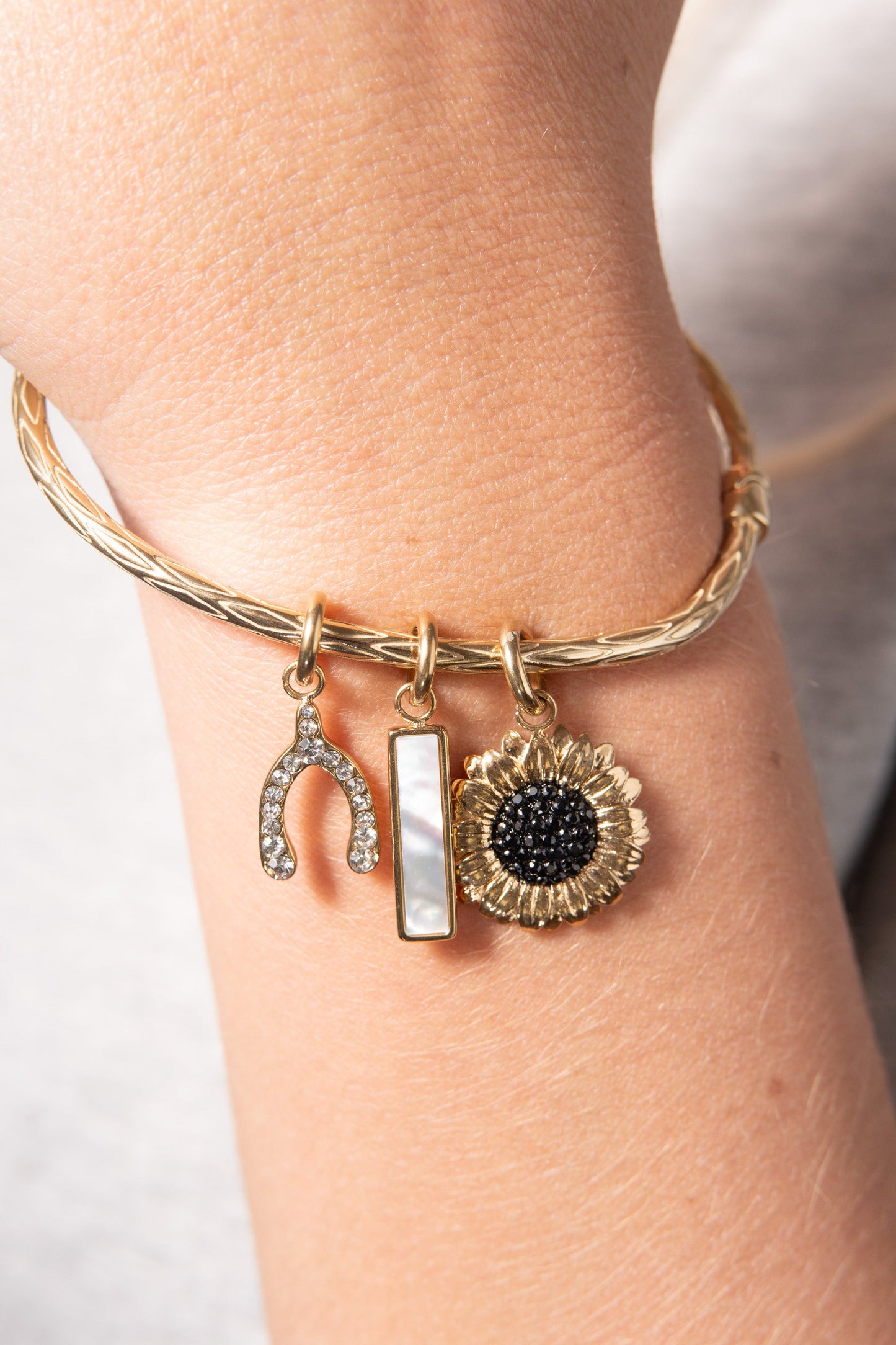 Mother of Pearl Gemstone Interchangeable Bar Charm ALEX AND ANI