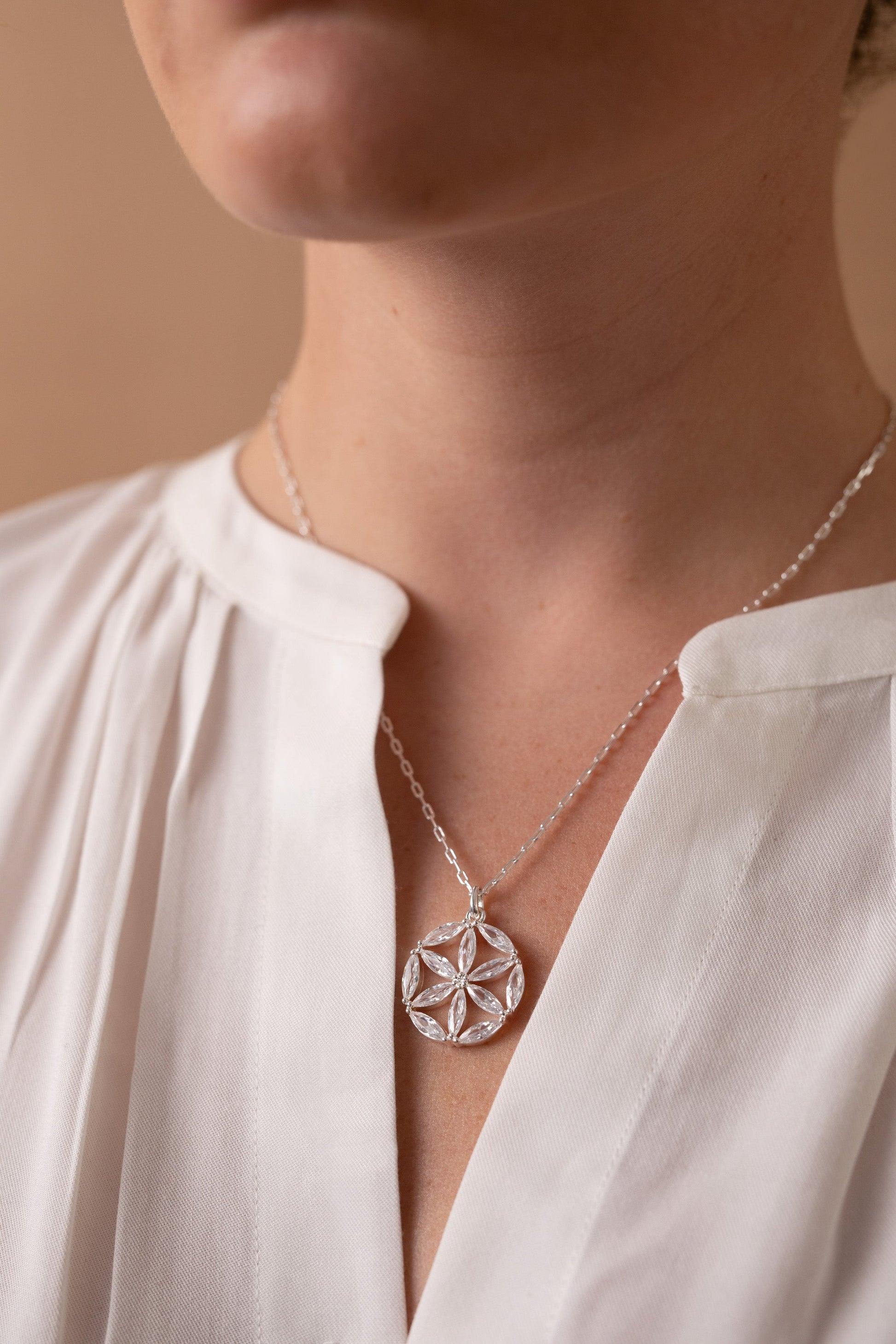 Faith and Family Rosette Pendant Necklace ALEX AND ANI
