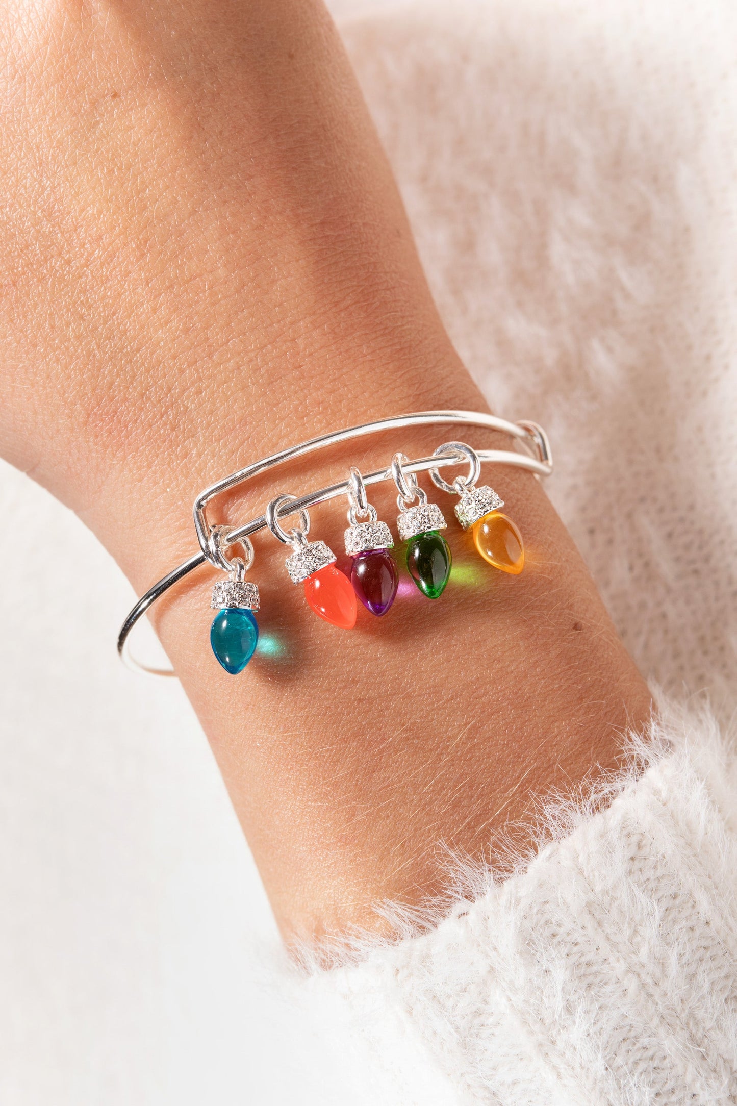 Christmas Light Bulb Charm Bangle ALEX AND ANI
