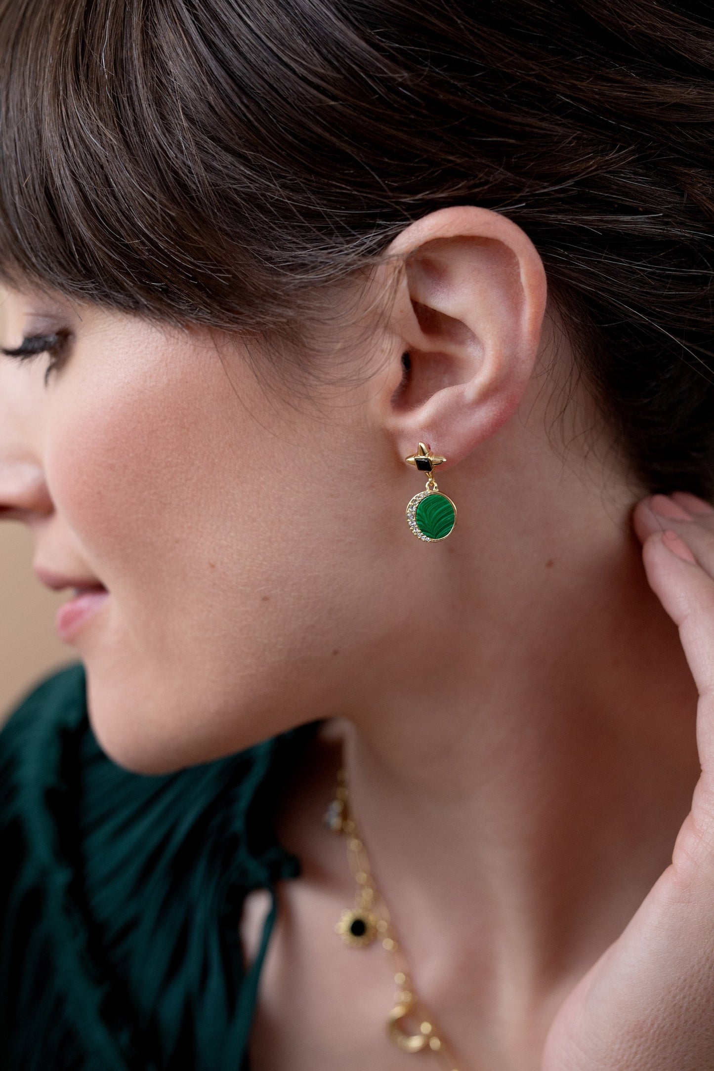 Malachite Drop Earrings ALEX AND ANI