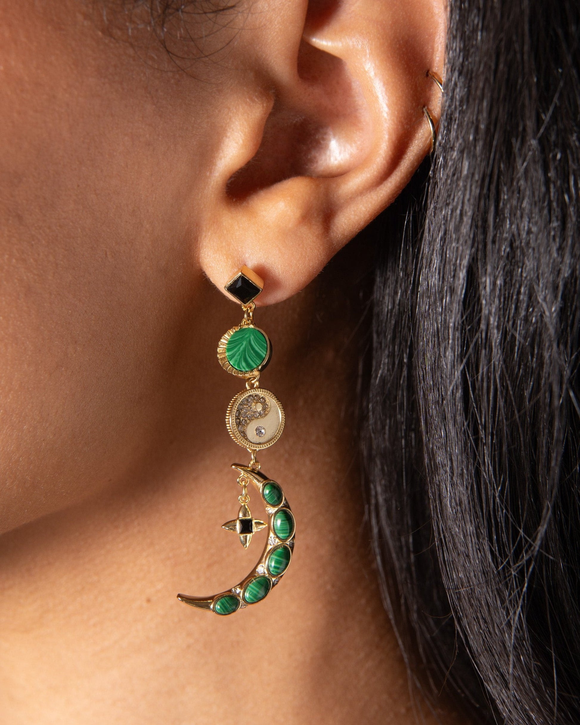 Malachite Charm Earrings ALEX AND ANI