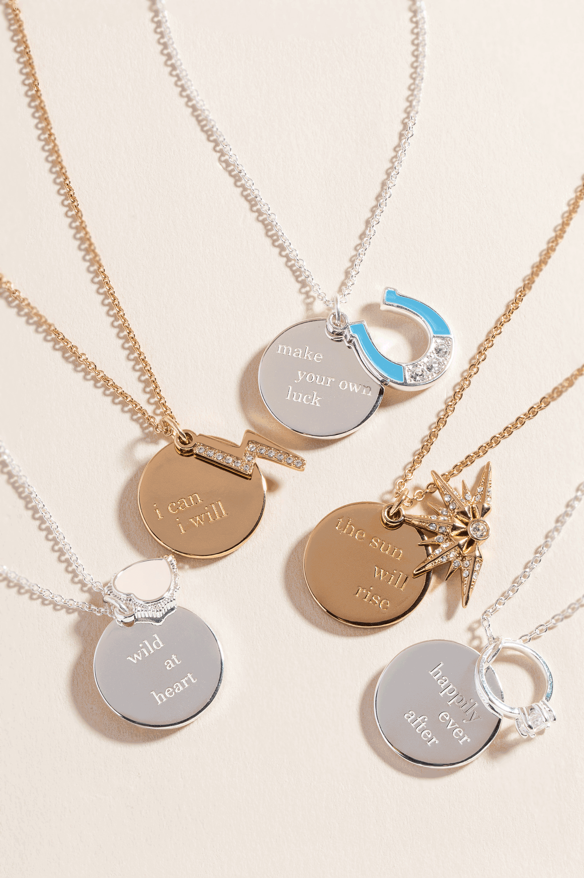“Make Your Own Luck” Duo Charm Pendant Necklace ALEX AND ANI