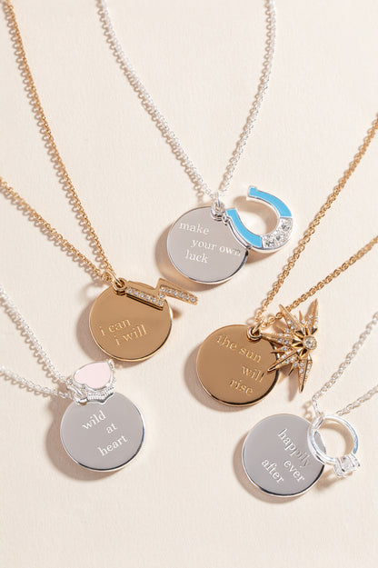 “Make Your Own Luck” Duo Charm Pendant Necklace ALEX AND ANI
